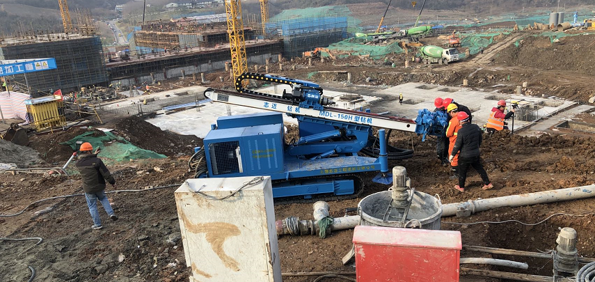 江蘇南京江寧區、囊式擴大頭錨桿施工現場